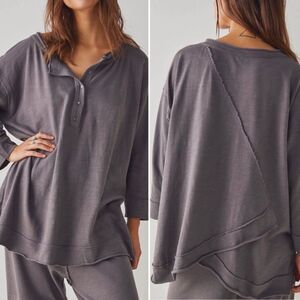 Free People Intimately Organic Cotton Pullover Henley in Incense || size XS